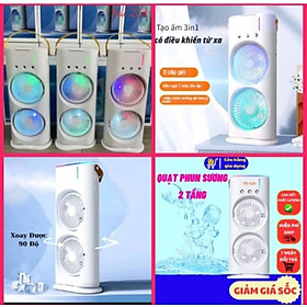 Mua 1 QUẠT GIÓ PHUN SƯƠNG 2 TẦNG GIÓ SIÊU MÁT LẠNH QUẠT SẠC PIN CÓ ĐIỀU KHIỂN TỪ XA