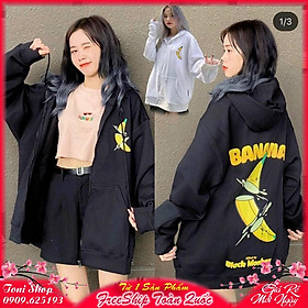 ÁO HOODIE - ÁO KHOÁC NỈ NGOẠI Banana (HD1980 - Kèm Ảnh Thật)