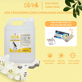 SỮA TẮM CHÓ DƯỠNG LÔNG GIẢM RỤNG DIVA VÀNG 2L (DIVA FORMULA 4)