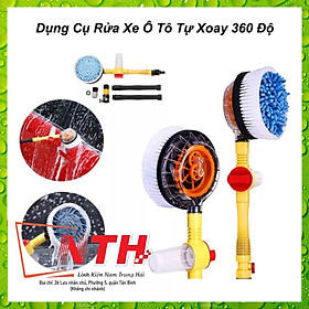 DỤNG CỤ RỬA XE ÔTÔ TỰ XOAY 360 ĐỘ - Vòi Cọ,Cây Rửa Xe Hơi Kết Hợp Bàn Chải Tự Động, Xoay Tròn 360, Tự Tạo Bọt