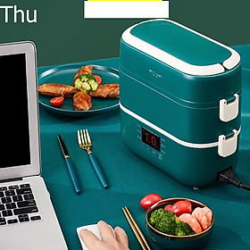 Mua Hộp cơm cắm điện 3 tầng kèm 4 bát sứ có hẹn giờ {tặng túi xách} - hộp cơm giữ nhiệt văn phòng
