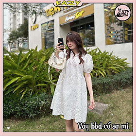 Váy babydoll xốp cổ sơ mi siêu cute phong cách Hàn Quốc KAZY DRESS V053