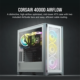 Vỏ Case Máy Tính Corsair 4000D AIRFLOW Black - Hàng Chính Hãng