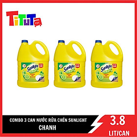 Thùng 3 Can Nước Rửa Chén Sunlight Chanh 3.8kg