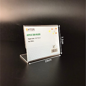 Kệ mica 1 mặt Enter F04-L 100x75mm A7 ngang, Kệ menu chữ L, Khung thông tin sản phẩm, Khung bảng giá, Kệ trưng bày để bàn