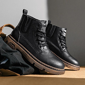 LILIANGSSS Martin Boots Nam Boots Thu đông cao băng giày da giải trí nam English Wind Hundreds Vintage Workwear Boots Da Boots