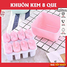 Mua Khuôn Kem 8 Ngăn Có Hộp   Khay Làm Kem Que  Đổ Thạch  Pudding Hoa Quả Chất Liệu Nhựa PP An Toàn Dễ Sử Dụng Giao Màu Ngẫu Nhiên