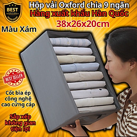 Mua Hộp vải đựng đồ chia ngăn HQ4 - Hộp đựng quần áo chia 9 ngăn  16 ngăn gấp gọn chính hãng