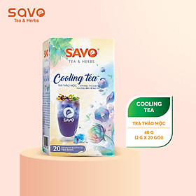 Trà Thảo Mộc Ô Long, Bạc Hà, Hoa Đậu Biếc SAVO COOLING (Cooling Herbal Tea) - 20 túi lọc x 2g