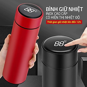 Bình Giữ Nhiệt Inox Có Cảm Biến Màn Hình LED Báo Nhiệt Độ - Dung Tích 500ml