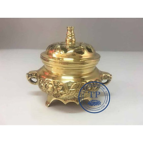 Mua LƯ XÔNG TRẦM ĐỒNG VÀNG BÓNG Đk 9 cm cao 9 5 cm KH18522