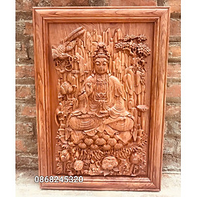 Mua Tranh phật bà quan âm bồ tát bằng gỗ hương đá kt 48×69×4cm