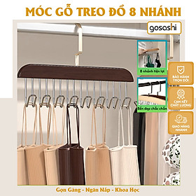 Móc Gỗ Treo Đồ Lót Áo Ngực Áo 2 Dây Bra Gosashi Giá Treo 8 Mắc Bằng Gỗ Treo Áo Lót Cà Vạt Thắt Lưng Túi Xách Gọn Gàng Giao Màu Ngẫu Nhiên