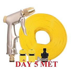 Mua Bộ dây vòi xịt nước rửa xe  tưới cây .tăng áp 3 lần loại 3m 5m 206701-1đầu đồng cút nối nhựa đen+ tặng mở chai