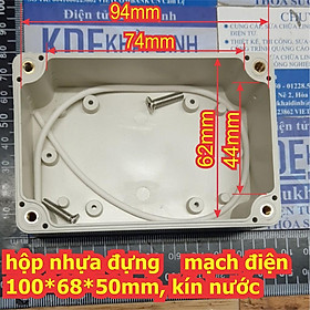 Hộp nhựa hộp đựng mạch điện 100*68*50mm, kín nước, không tai ngoài màu trắng kde6743