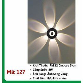 Mua Đèn Hắt Tường Ngoài Trời Tạo Hình Bông Hoa - 8W Ánh Sáng Vàng - Thân Hợp Kim Nhôm