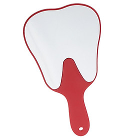 Cute Tooth Shaped Hand Held Plastic Makeup Mirror Oral Clinic Gift Red White Yellow Green