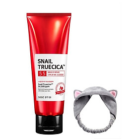 Sữa Rửa Mặt Dạng Gel Dịu Nhẹ, Giúp Da Đàn Hồi, Săn Chắc Some by Mi Snail Truecica Miracle Repair Low PH Gel Cleanser 100ml + Tặng Kèm 1 Băng Đô Tai Mèo Xinh Xắn ( Màu Ngẫu Nhiên)