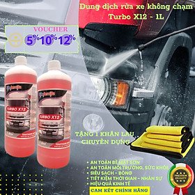 Turbo X12 - 1 lít - Dung dịch rửa xe không chạm - Nước rửa xe bọt tuyết - Ekokemika