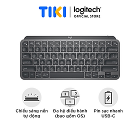 Bàn phím không dây Bluetooth Logitech MX Keys Mini - Nhỏ gọn, Sạc USB-C, Phím tắt thông minh, Có bản cho Mac - Hàng chính hãng