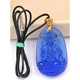 Vòng cổ Bất động minh vương pha lê xanh 5cm DEFXN1