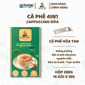 LION CAFE - Cà phê hòa tan 4in1 - Capuccino Dừa - Hộp 288g (16 gói x 18g)/Túi 540g (30 gói x 18g)