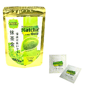 Bột trà xanh Matcha Gold Nhật Bản túi 100g + Tặng 2 gói 10g