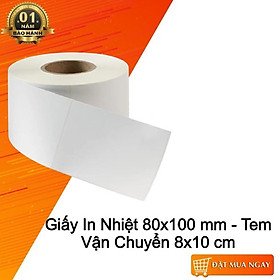 Mua Giấy in tem decal nhiệt 80x100mm cuộn 300 tem - in tem vận chuyển 8x10 cm