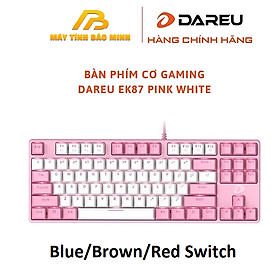 Bàn phím dareu ek1280s trắng hồng - hàng chính hãng