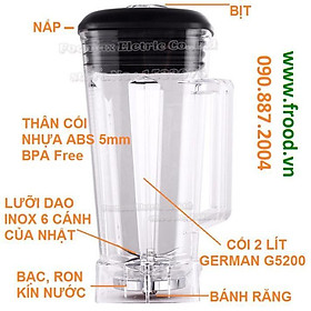 Bộ cối 2L cho máy xay sinh tố công nghiệp G5200