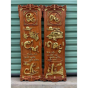 Mua Cặp câu đối khắc chữ cha mẹ băng  gỗ hương đá kt 30×97×4cm