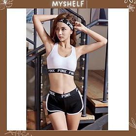 HÀNG MỚI VỀ- Bộ tập gym PINK tập yoga đi biển chất coton co dãn mềm mịn thấm hút mồ hôi siêu hot