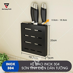 Mua Giá cài dao kéo inox 304 cao cấp Gia Dụng Plus - dán tường siêu chắc  không cần khoan tường