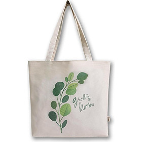 Túi vải may Covi - túi tote đeo vai in hình Grow cỏ xanh lá vải canvas
