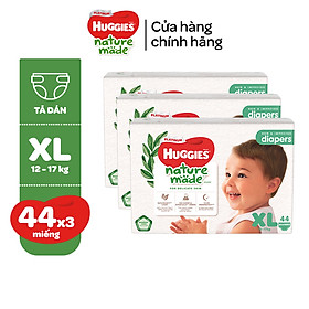 Thùng 3 gói Tã/Bỉm dán sơ sinh Huggies Platinum NatureMade NB60/S82/M64/L54/XL44