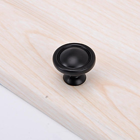 Round Metal Black Cabinet Handle Pull Wood Furniture Cupboard Door Knobs