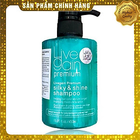 Dầu gội Livegain Premium Silky & Shine shampoo giữ màu suôn mượt nước hoa Hàn Quốc 450ml