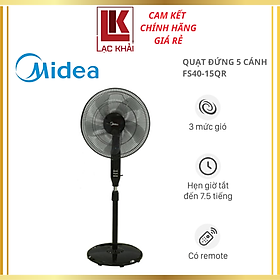 Mua Quạt Đứng 5 Cánh Midea FS40-15QR  Công Suất 55W - Có remote - 3 Chế Độ Gió - Có Chức Năng Hẹn Giờ - Hàng chính hãng - Bảo hành 12 tháng