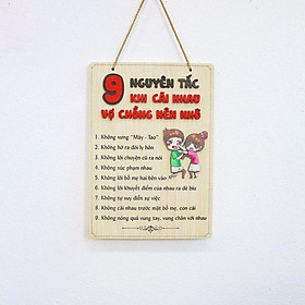 Mua Bảng gỗ treo tường trang trí decor Quy tắc hạnh phúc quy tắc gia đình