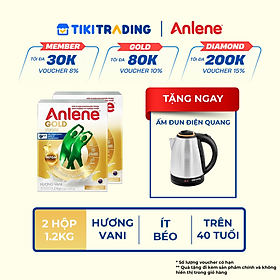 Combo 2 Sữa Bột Anlene Gold Hương Vanilla (Hộp giấy 1200g) - Tặng ấm đun Điện Quang hoặc Bình Nước