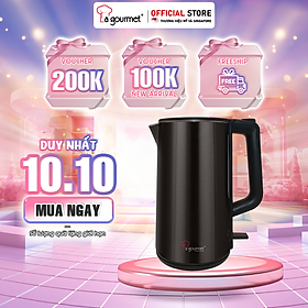 Mua  Hàng chính hãng  Ấm đun siêu tốc chống bỏng 2 lớp không vi nhựa La gourmet 2000W 3L -  410955 (bảo hành 1 năm) giữ ấm 60⁰ – 70⁰C