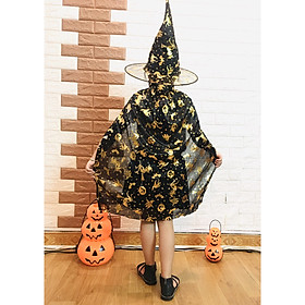 SET Áo choàng phù thuỷ kèm mũ hoá trang Halloween