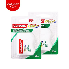 Bộ 2 hộp Chỉ nha khoa Colgate Total Dental Floss hương bạc hà