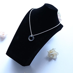 Necklace Jewelry Display Bust Pendant and Chain Display  Stand, Black Velvet