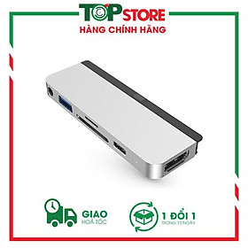 Hub 6 in 1 Hyperdrive USB-C cho iPad Pro 2018/2020 và thiết bị dùng cổng USB-C (HDMI 4K/60Hz) - HD319B - Hàng Chính Hãng