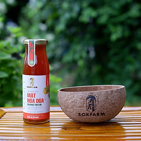 1 Chai Mật Hoa Dừa Trà Vinh - Tặng Bình Bát - Thương Hiệu SokFram Đặc Sản Trà Vinh -Dành cho người Ăn Chay - Chay mặn đều dùng được