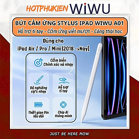 Mua Bút cảm ứng cảm biến nghiêng chống tì tay sạc nam châm WIWU Stylus A01 cho iPad Pro Air Mini đời 2018 gen 7/8/9   gen 10   ipad Pro M1   M2 ipad pro M4   Air 6 M2   iPad Pro 13 inch - Hàng chính hãng
