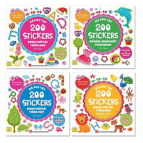 Combo 4 cuốn Bộ sưu tập 200 Stickers IQ-EQ-CQ cho bé