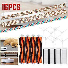 8 xSide Brush+4 xMain Brush+4x HEPA Filter For Xiaomi Robot S50 S51 Robot 2 Vacuum Cleaner Kit Robots Vacuum Cleaner Parts Replacement