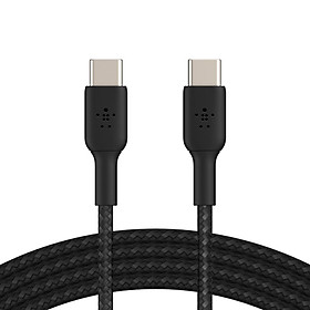 Cáp sạc nhanh usb type c - c boost↑charge belkin 60w vỏ dù 1m - hàng chính hãng